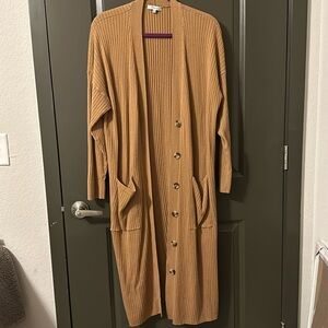 Madewell tan long sweater size xl